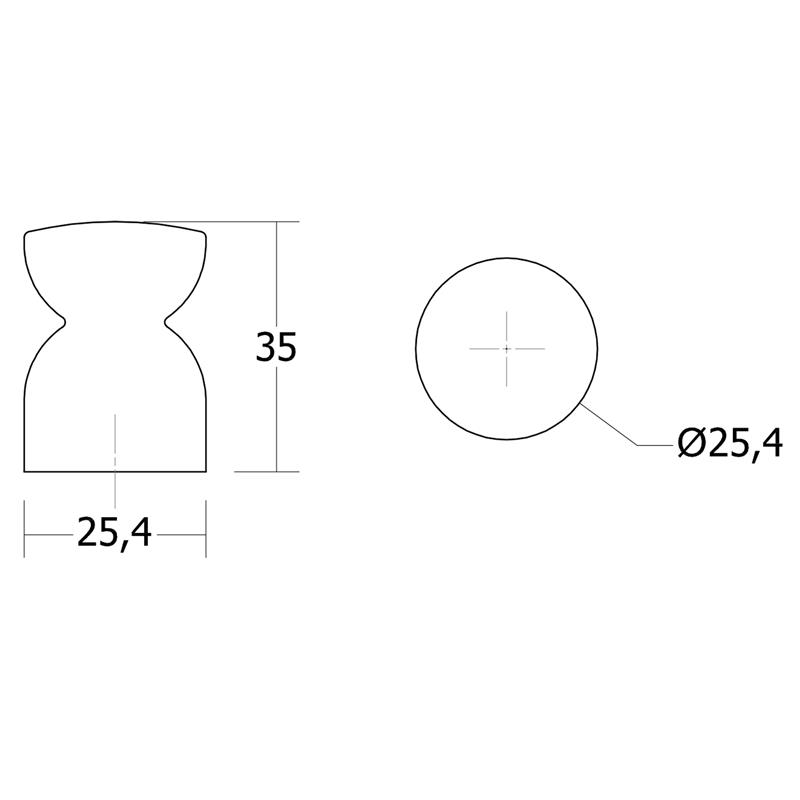 Bouton V0674 PIECE bois laqué noir mat