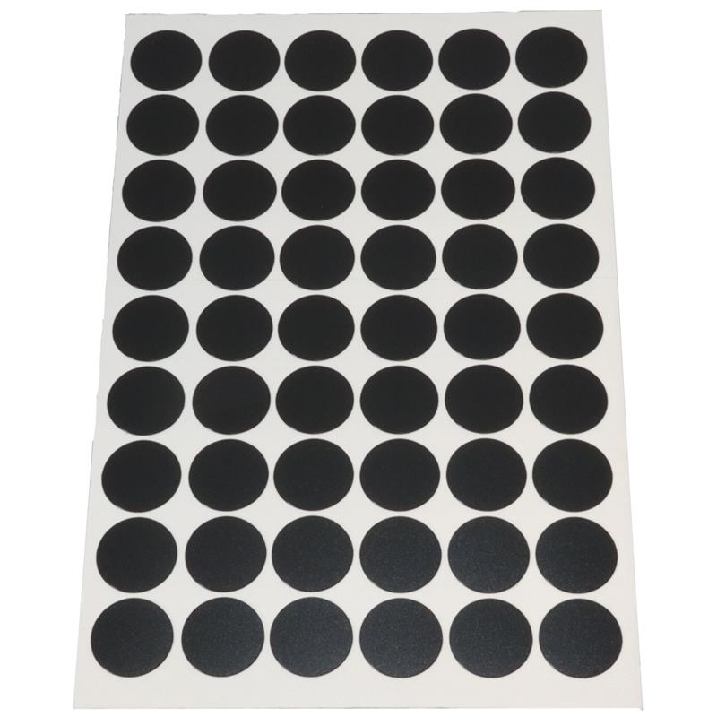 Image Adhesive PVC screw cover, textured black (sheet of 54 stickers), 20 mm diameter