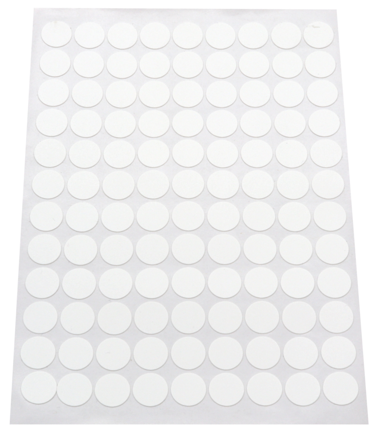Image Cache-vis adhésif en PVC blanc  (feuille de 108 collants), diamètre 14 mm
