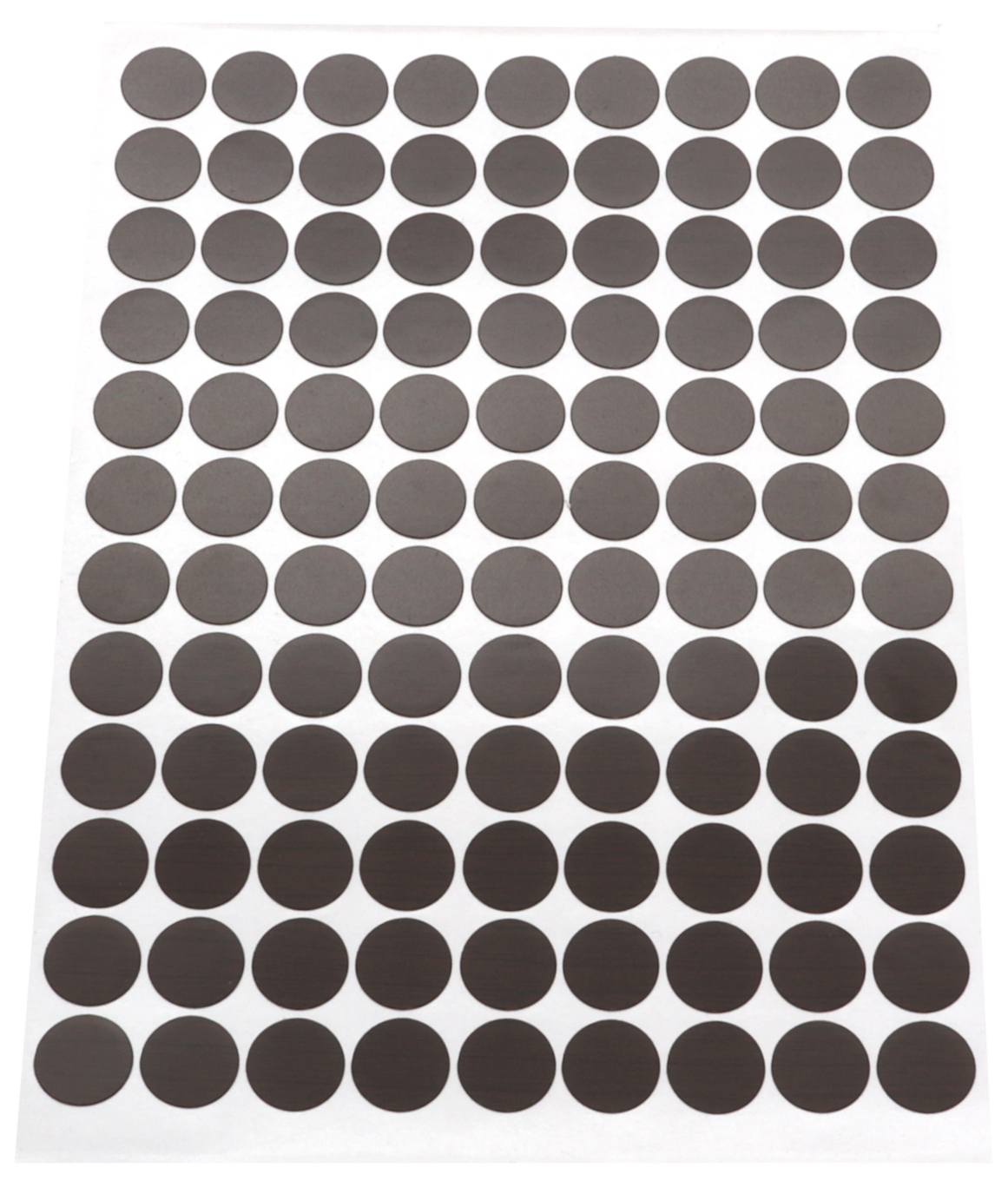 Image Cache-vis adhésif en PVC imitation noyer (feuille de 108 collants), diamètre 14 mm