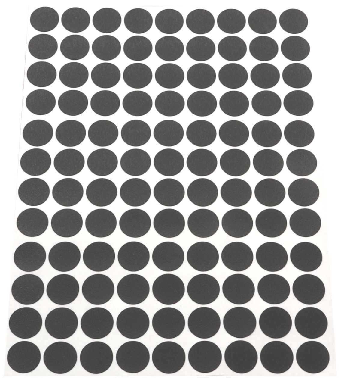 Image Cache-vis adhésif en PVC anthracite texturé (feuille de 108 collants), diamètre 14 mm