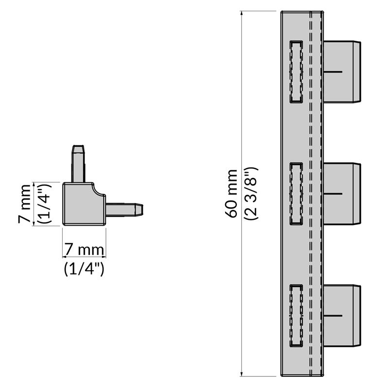 Connecteur 2D diviseur FLEXX H60 gris