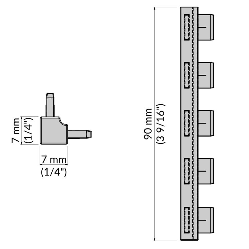 Connecteur 2D diviseur FLEXX H90 gris