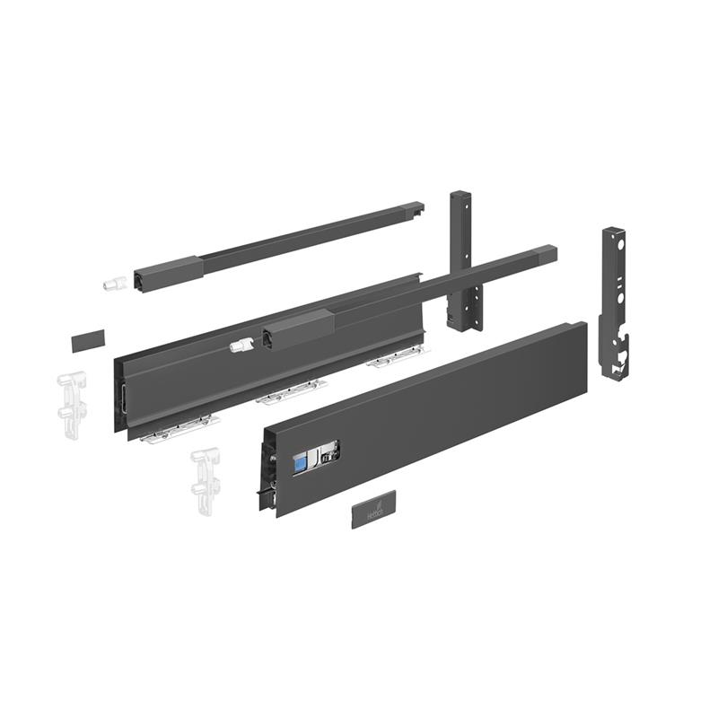 Set de côté de tiroir Innotech Atira anthracite H176 L260 mm avec attaches de facade et arrière