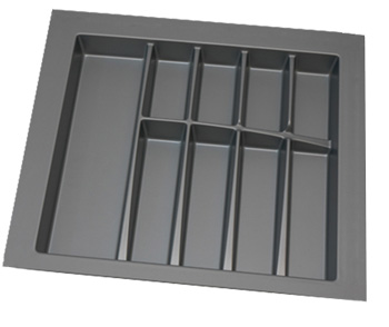 Bridge textured grey drawer divider with insert space
