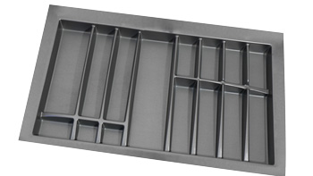 Bridge textured grey drawer divider with insert space