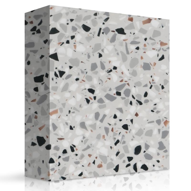 Surface solide acrylique TT006 - Caramel Terrazzo demi-plaque