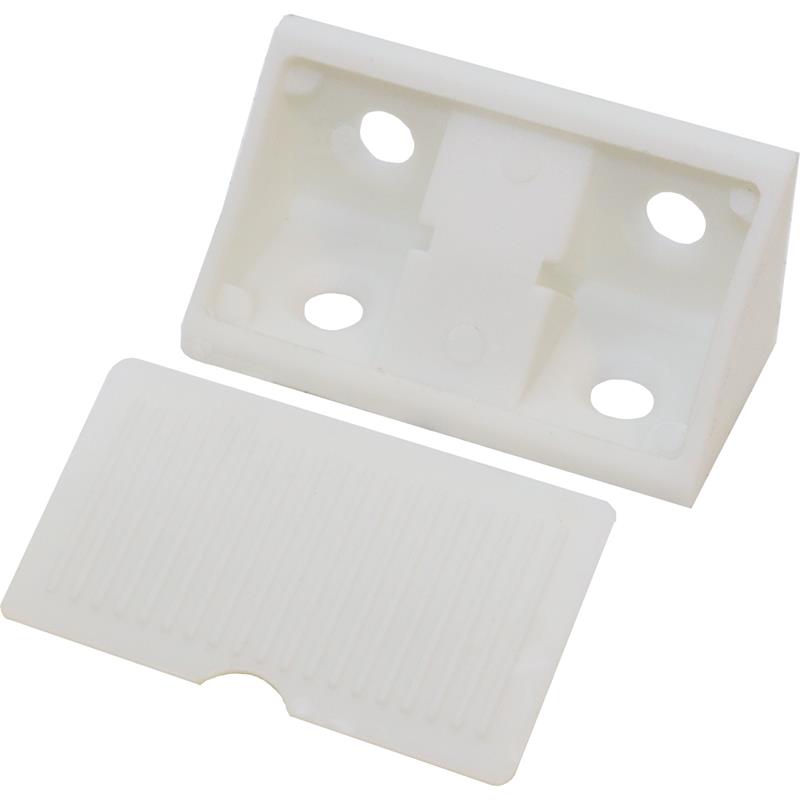 Image Double plastic corner brace with cover 20 x 42 x 20 mm white