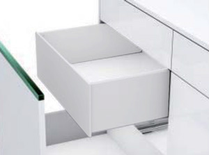 Façade d'aluminium Vionaro H185 blanc 1160mm à couper sur mesure - tiroir intérieur