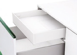 Image Façade d'aluminium Vionaro H89 blanc 1160mm à couper sur mesure - tiroir intérieur