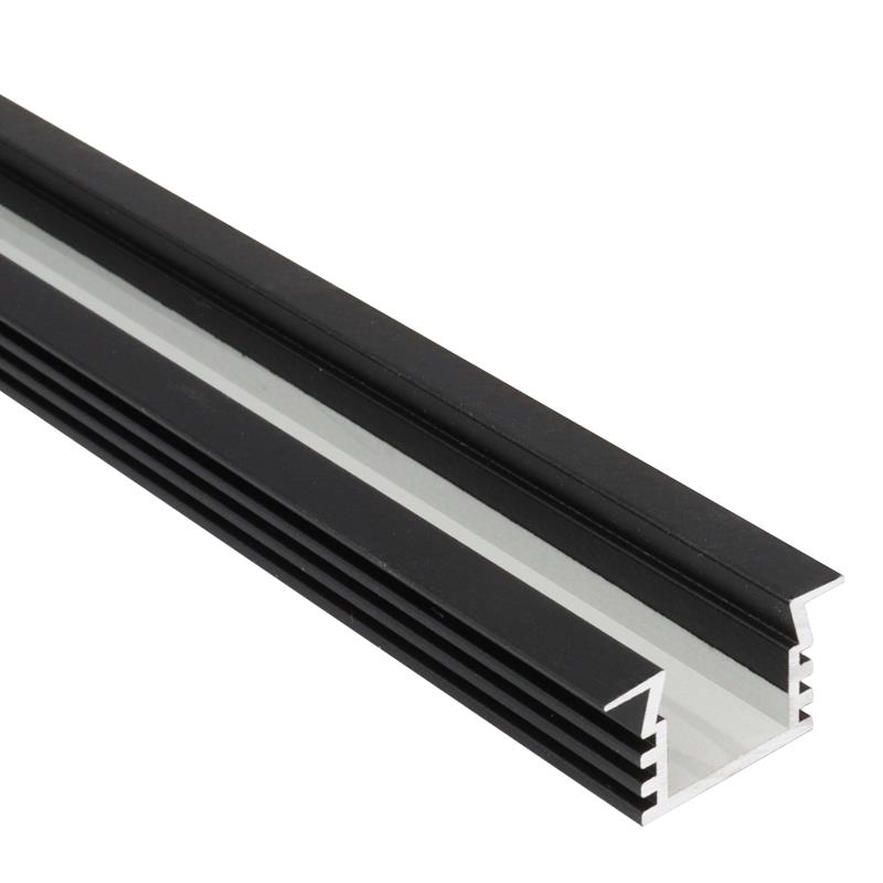 Profilé à encastrer pour bande DEL 11 x 16mm 80'' noir