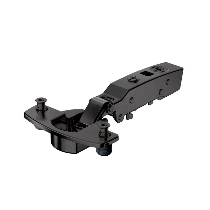 Image Charnière Sensys 8631i porte épaisse avec amortisseur recouvrement complet 45 mm à goujons à expansion noir obsidien
