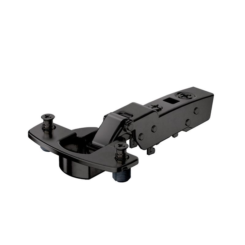 Image Charnière Sensys 8631i porte épaisse avec amortisseur demi-recouvrement 45 mm à goujons à expansion noir obsidien