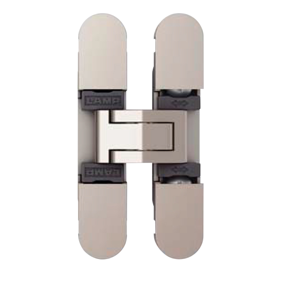 Image Recessed invisible hinge,180 degrees opening, brushed nickel