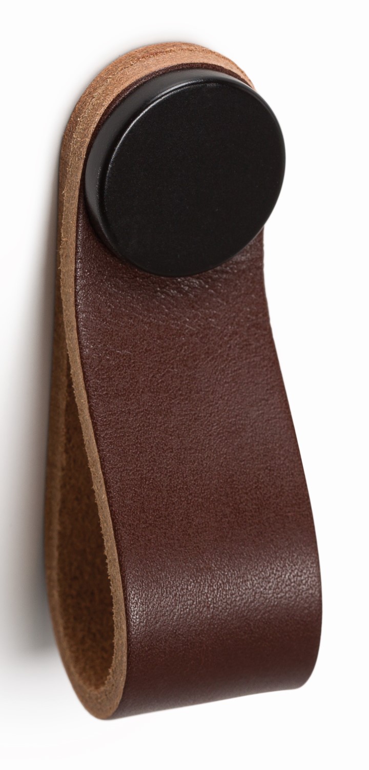 Poignée FLEXA V0404 cuir brun/noir