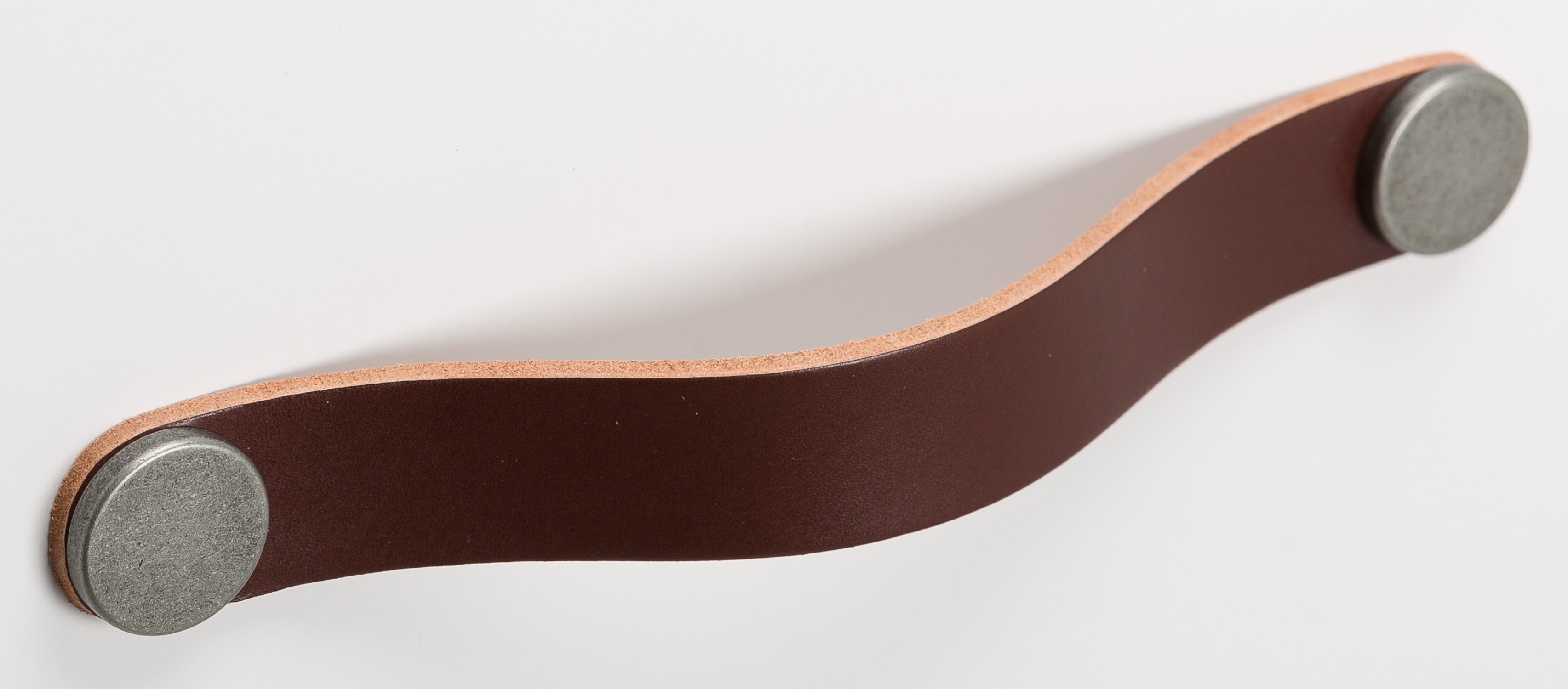 Pognée FLEXA V0404 cuir brun/étain 160 mm