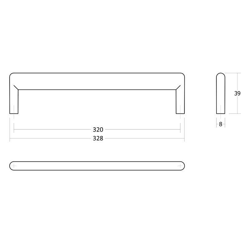 Poignée V0673 BEAM noir mat 320 mm