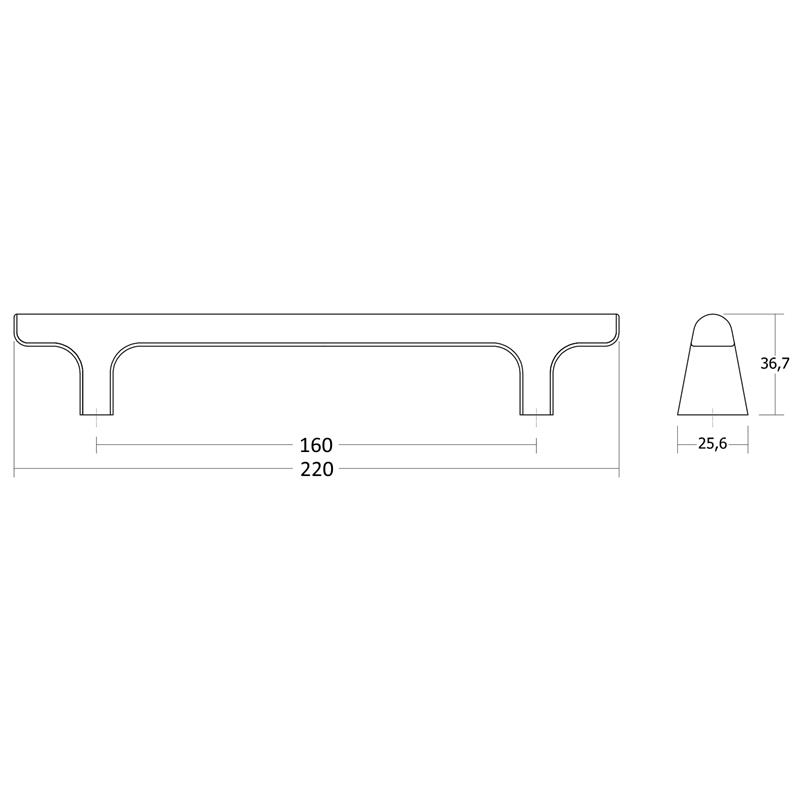 Poignée V0686 HINOKI bronze brossé 160 mm