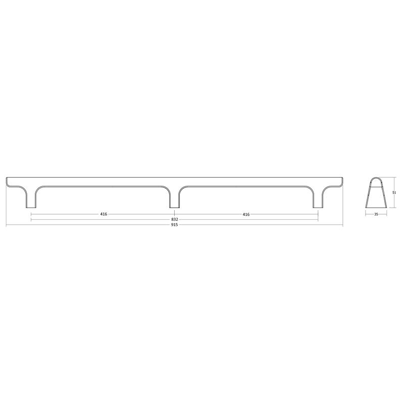 Poignée V0682 HINOKI W BIG chêne 832 mm