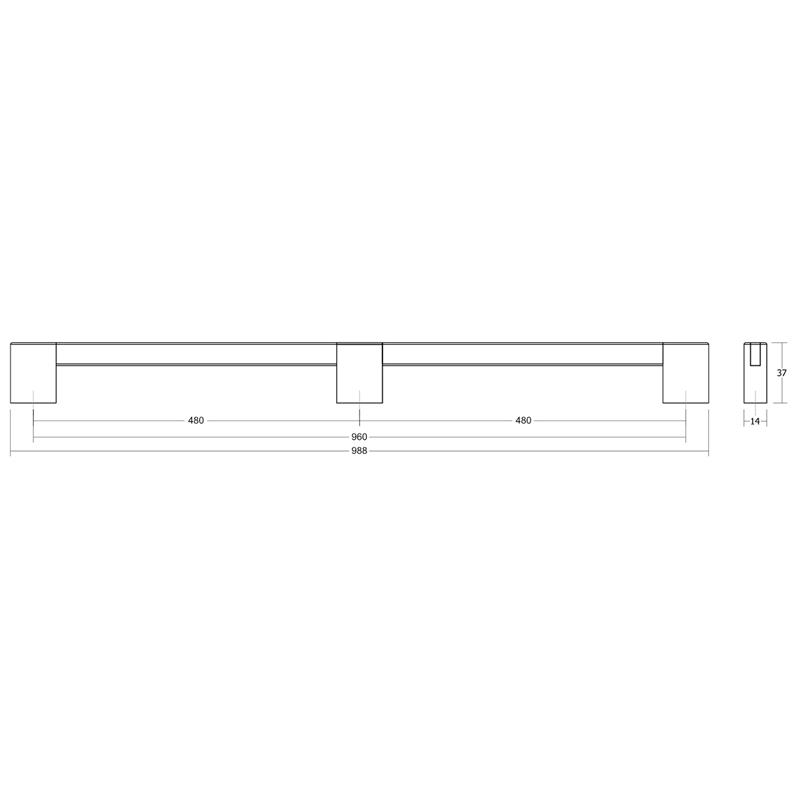 Poignée V0695 HAKO Noyer 960 mm