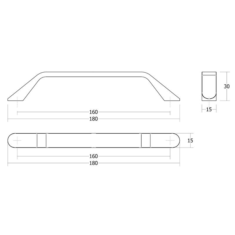 Poignée V0696 DROPP blanc mat 160 mm