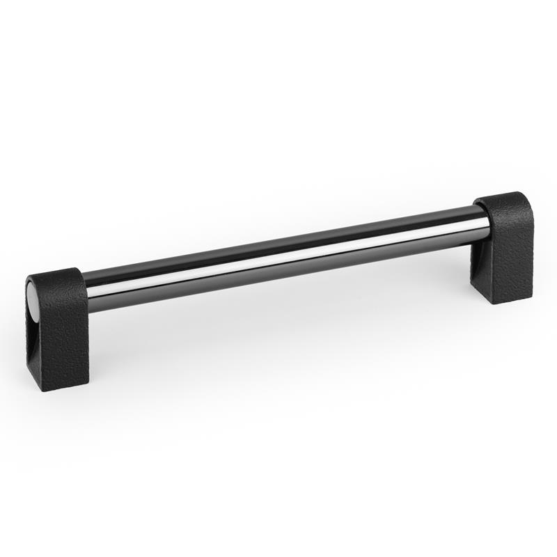 Poignée V0700 CASEY noir lave texturé + titanium noir brillant 192 mm