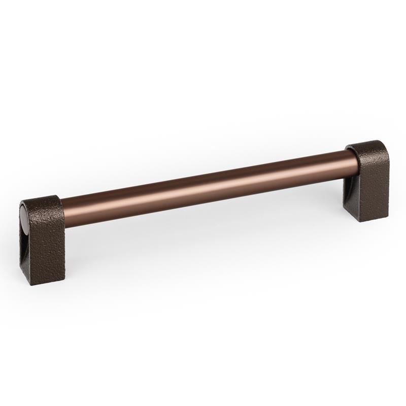 Poignée V0700 CASEY métal brun texturé + bronze mat 192 mm