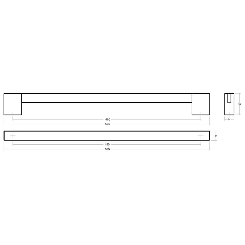Poignée V0705 HAKO BIG noyer 480 mm