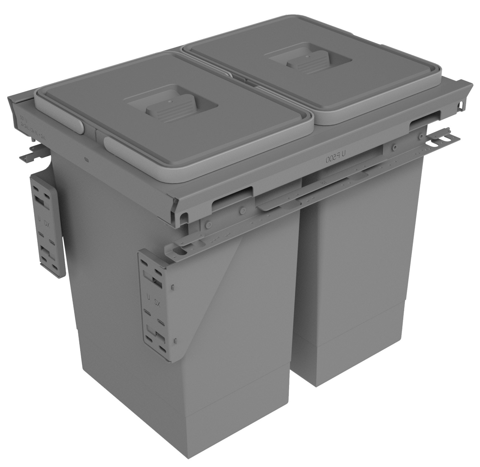 Sige pull-out waste bin, 2 bins 32L, anthracite