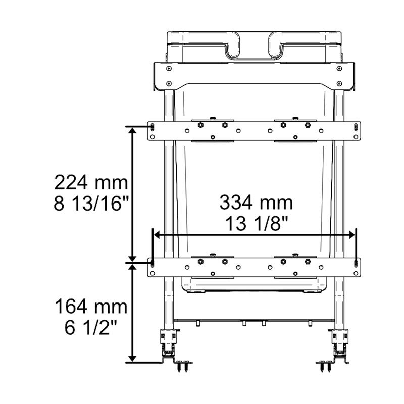 Poubelle Vibo Kombi 2.0 16 po. (400 mm) 40 L 2 bacs anthracite