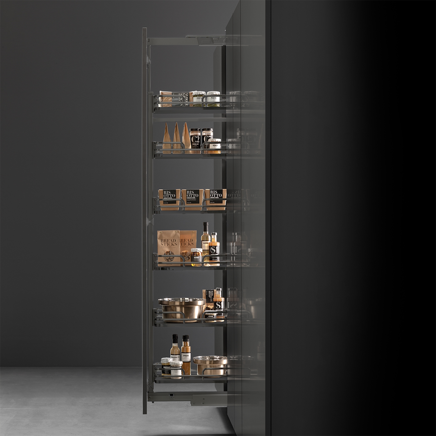 Image Pull out larder unit 35 Galaxy anthracite - tall