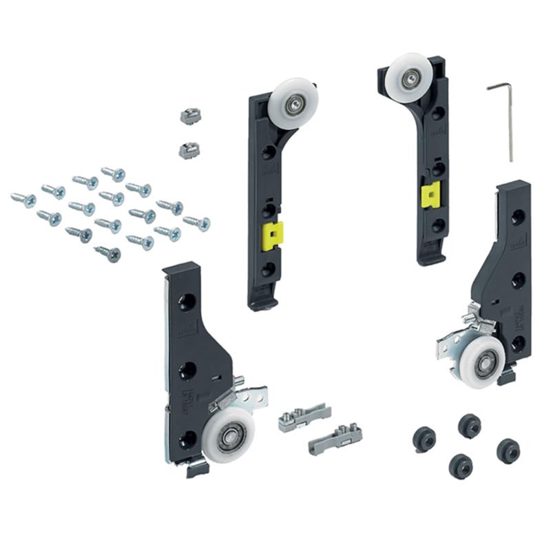 Ensemble de quincaillerie pour système de portes coulissantes SlideLine M 2 portes sans amortisseur