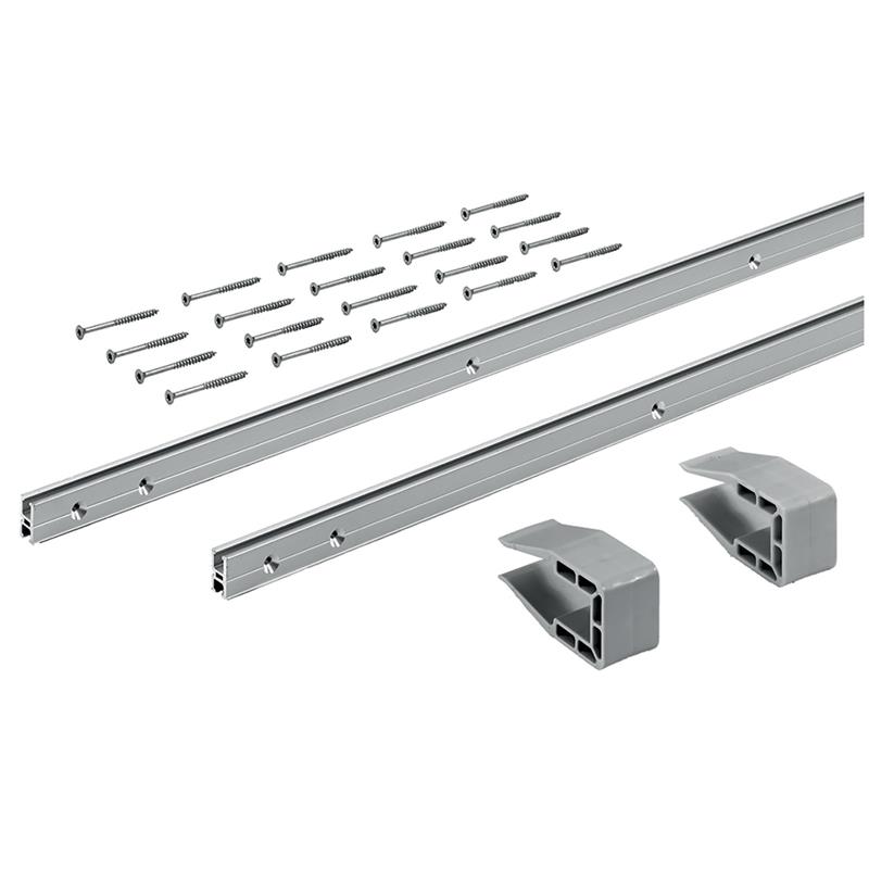 Rail haut et bas 2500 mm pour système de portes coulissantes SlideLine M 19 mm recouvrement complet